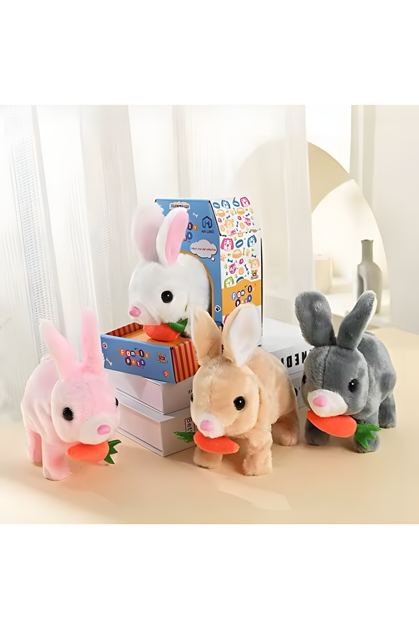 Işıklı ve Sesli Zıplayan Sevimli Peluş Tavşan 🐇